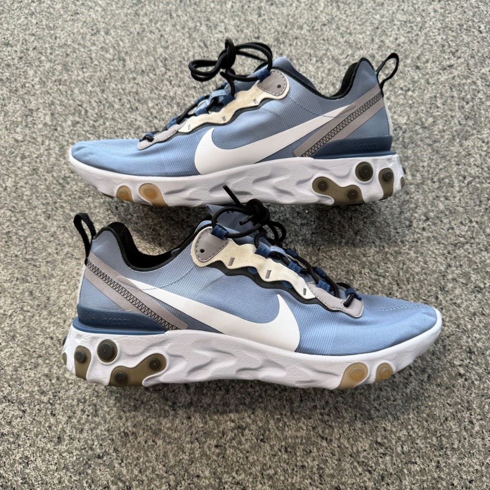 Nike React Element 55 Coastal Blue Cerulean Mens Shoes BQ6166-402 Size 9.5